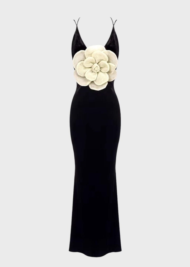 Janelle Backless Velvet Maxi Dress