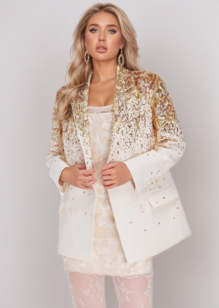 Cynthia Sequined Double Breasted Blazer