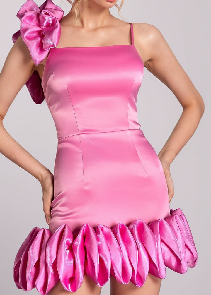 Felicia Satin Ruffled Dress