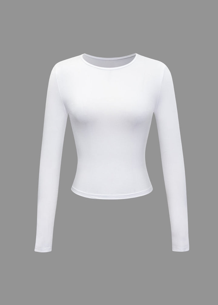 Basic Solid Long Sleeve Top