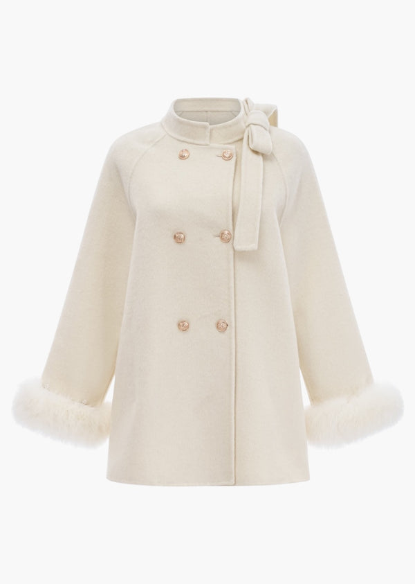 Bowknot Loose Wool Coat