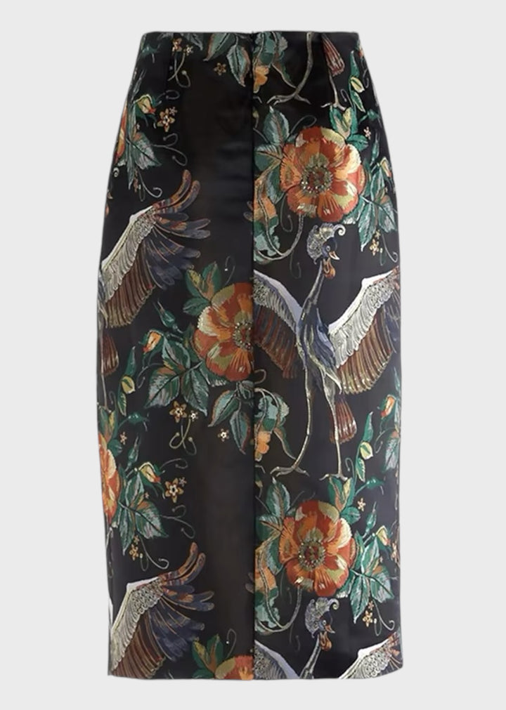 Ella Printed Satin Midi Skirt