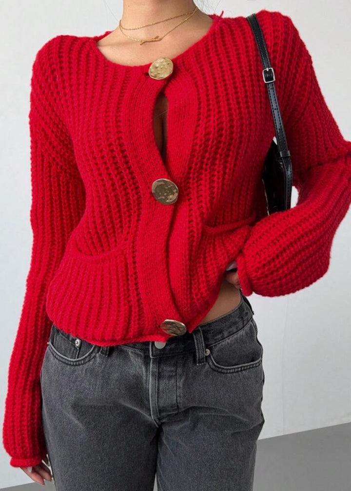 Golden Buttons Knitted Cardigan