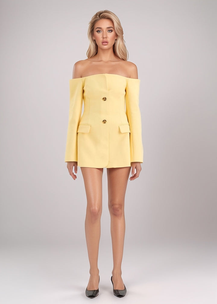 Ludovica Off-Shoulder Blazer Dress