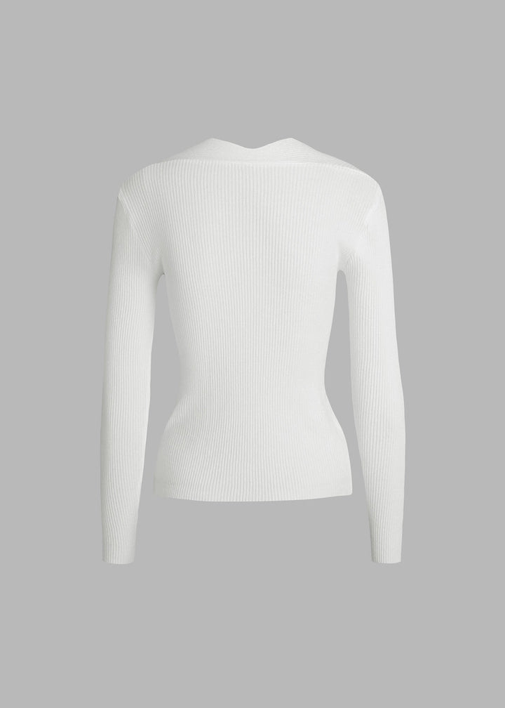 Knitted Ribbed Pullover Sweater