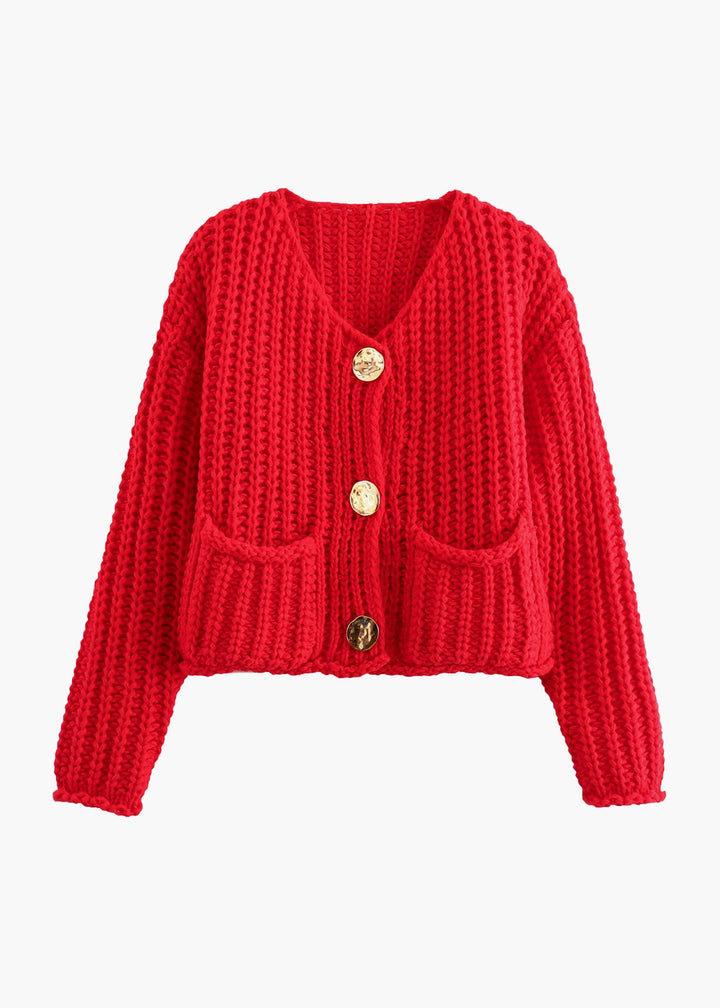 Golden Buttons Knitted Cardigan