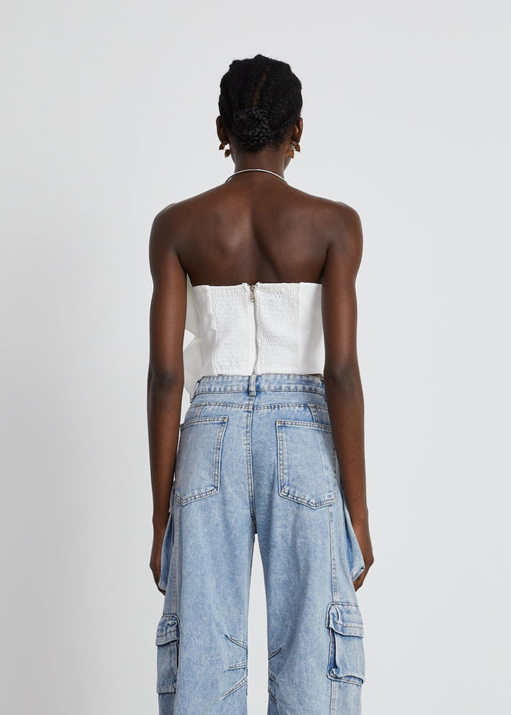 Strapless Sculptural Petal Corset Style Top