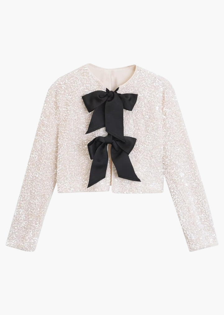 Beverley Bowknot Detail Sequined Cardigan