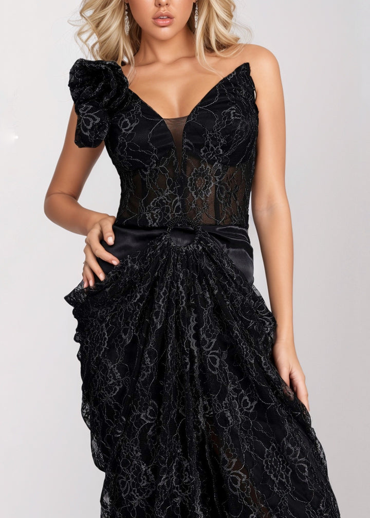 Veronica Floral Lace Evening Dress