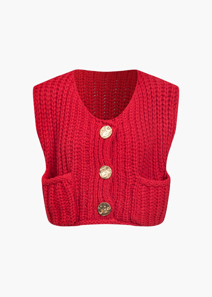 Lesa Knitted Cropped Vest