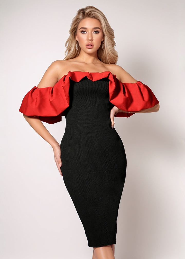 Allegria Off-Shoulder Midi Dress