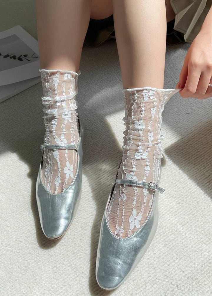 Floral Lace Sheer Loose Socks