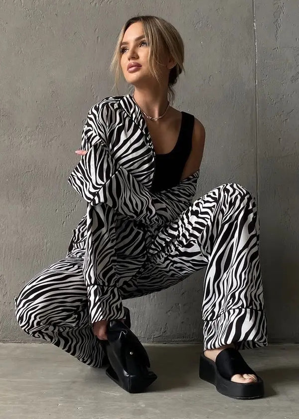 Zebra Print Two-Piece Matching Set