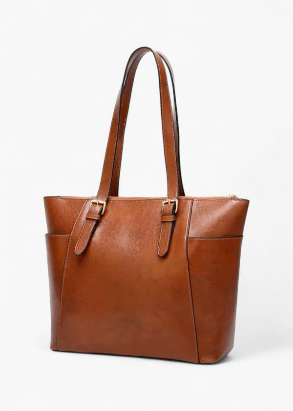 Oil Wax Eco-Leather Tote Shoulder Bag