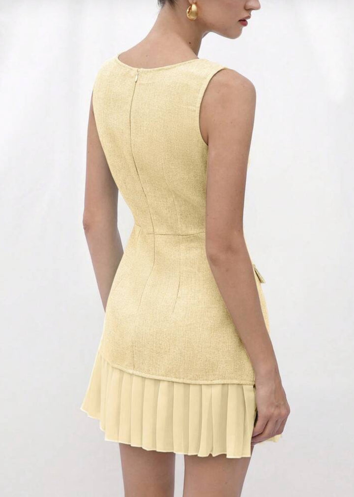 Square Neck Bustier A-Line Dress with Pockets