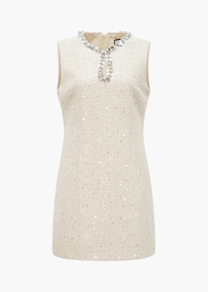 Lillian Sequin Detail Tweed Dress