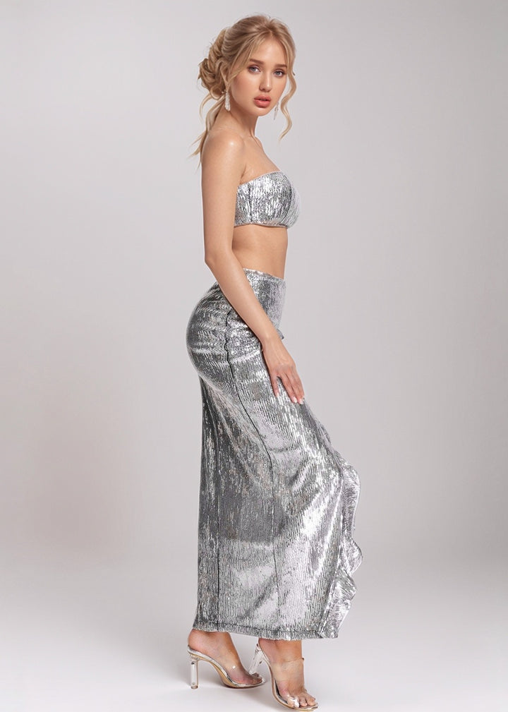 Delfina Sequined Silver Set