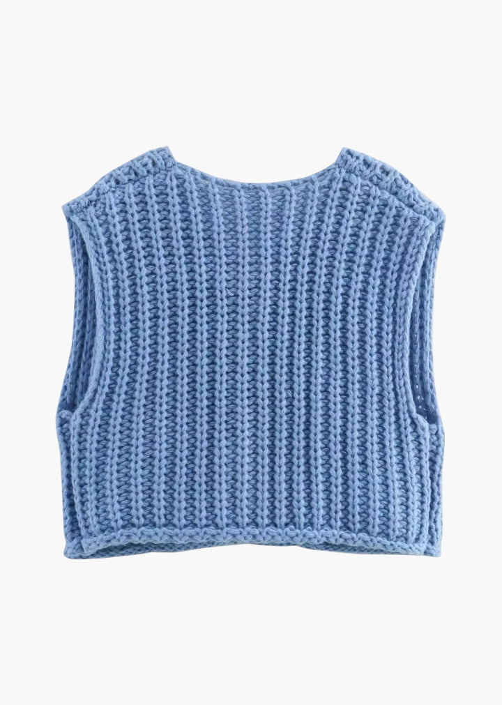 Lesa Knitted Cropped Vest