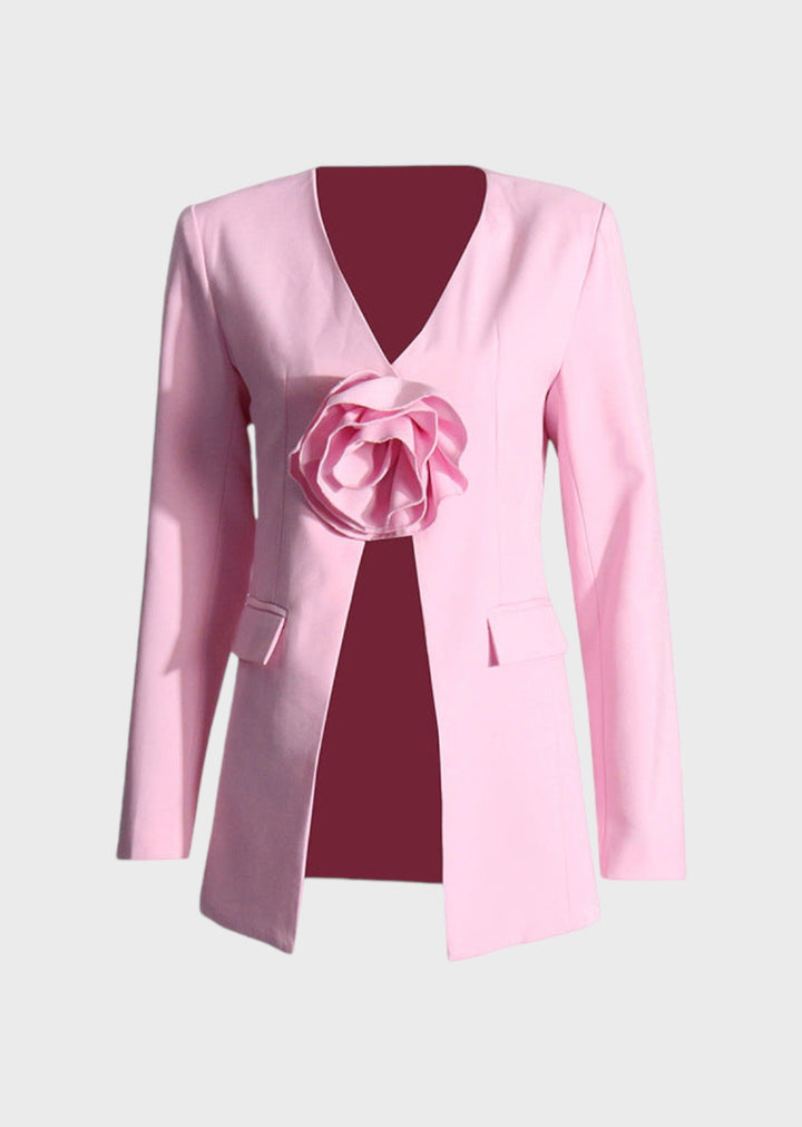 Kayla 3D Flower Decor Blazer