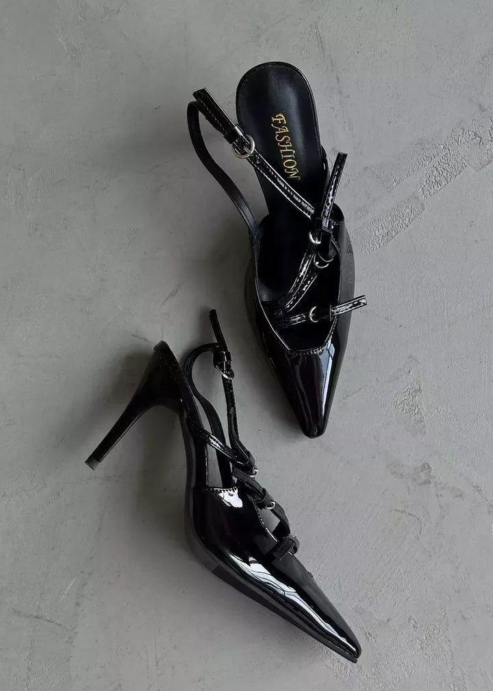 Patent Leather Pointed Toe High Heeled Pumps