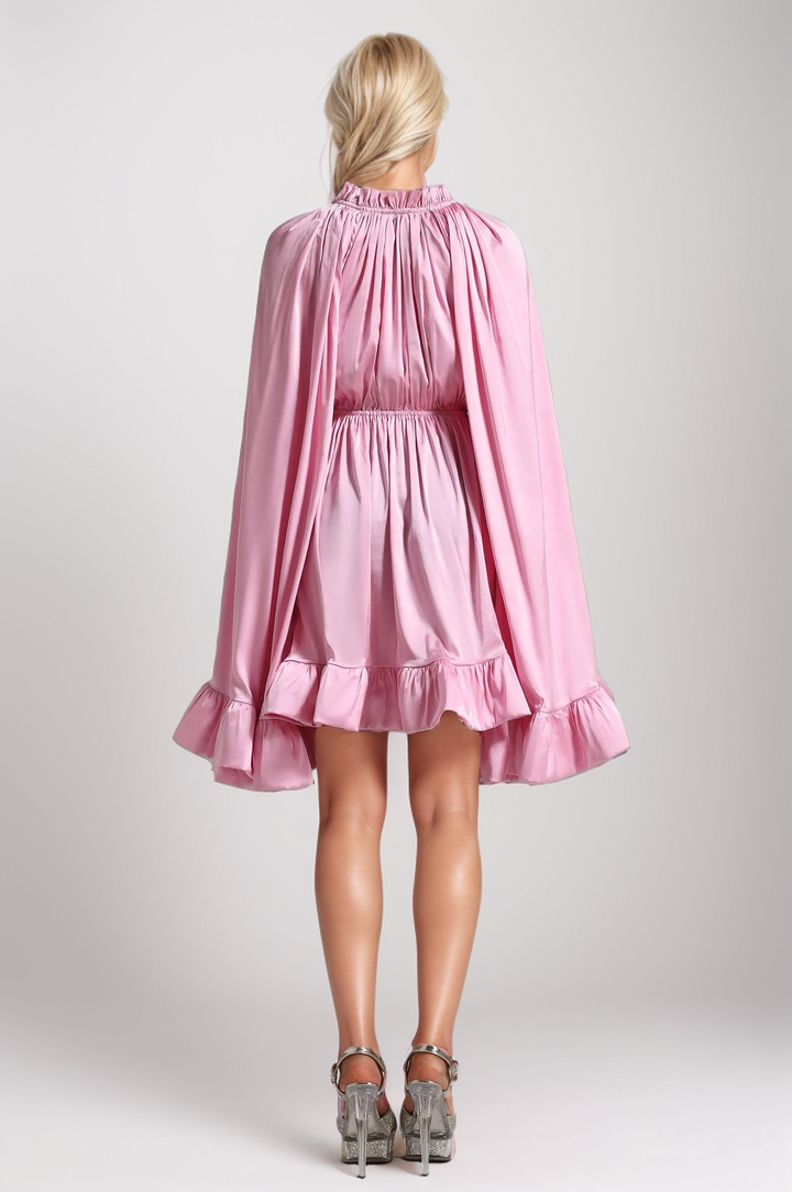 Cecelia Pleated Ruffled Mini Dress