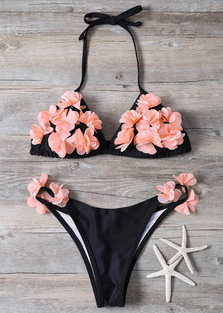 Petals Trim Two-Piece Bikini Swimsuit