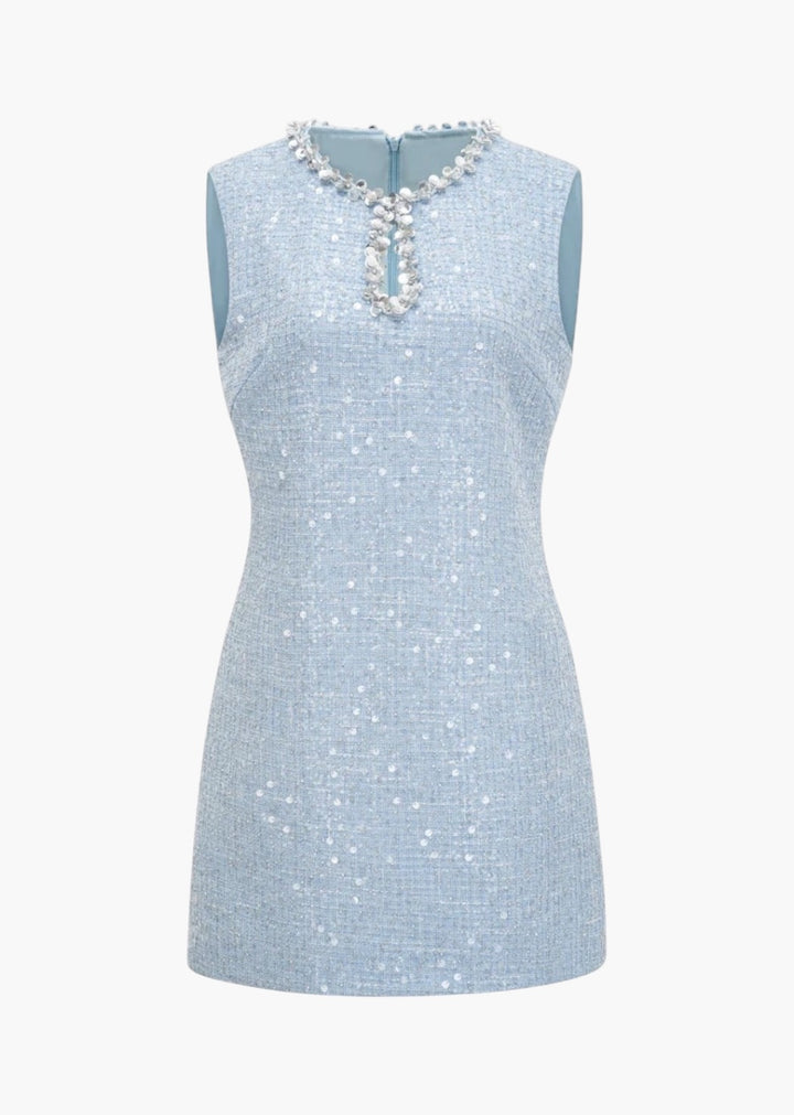 Lillian Sequin Detail Tweed Dress