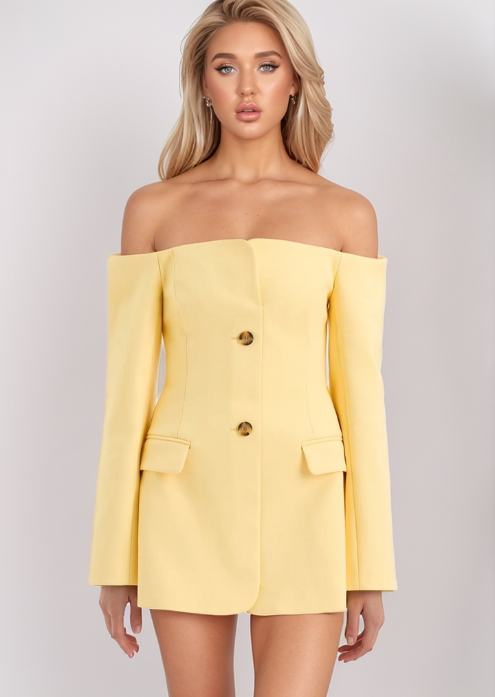 Ludovica Off-Shoulder Blazer Dress