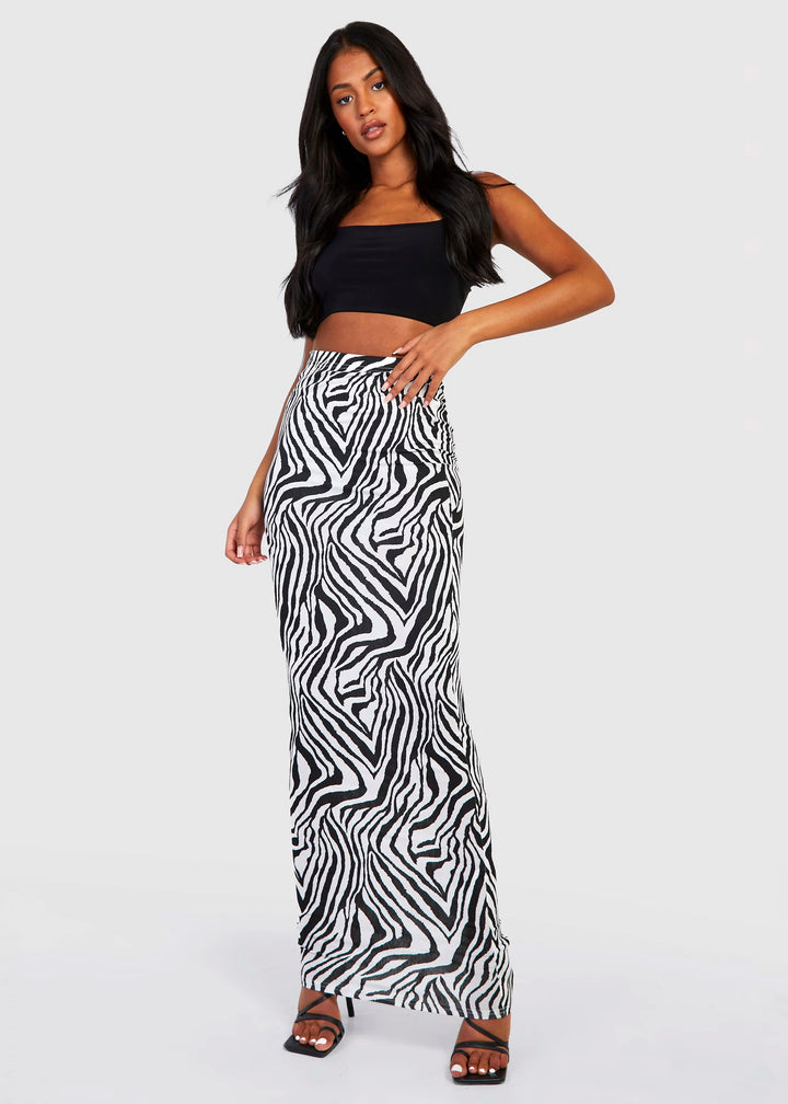 Tyler Zebra Print Maxi Skirt