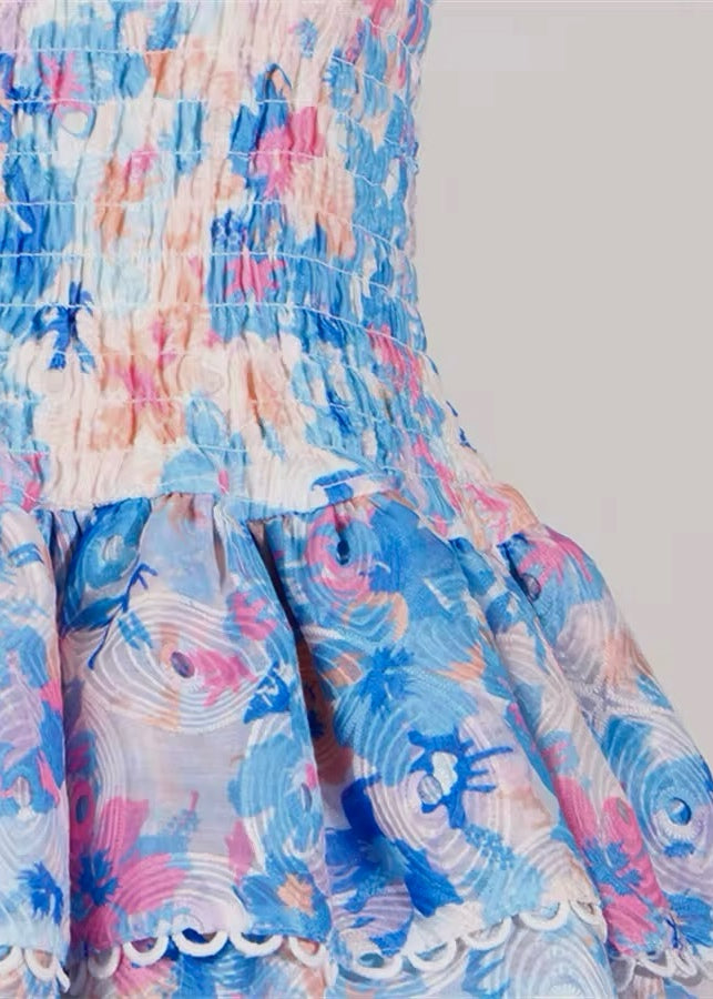 Derya Printed Strapless Dress