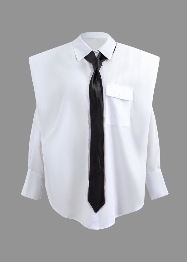 Tie Detail Loose Shirt