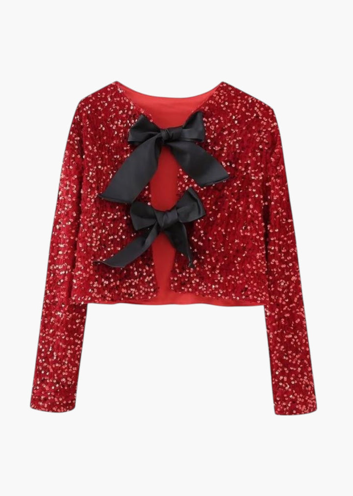 Beverley Bowknot Detail Sequined Cardigan