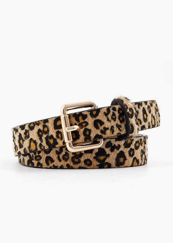 Animal Print Metal Buckle Belt