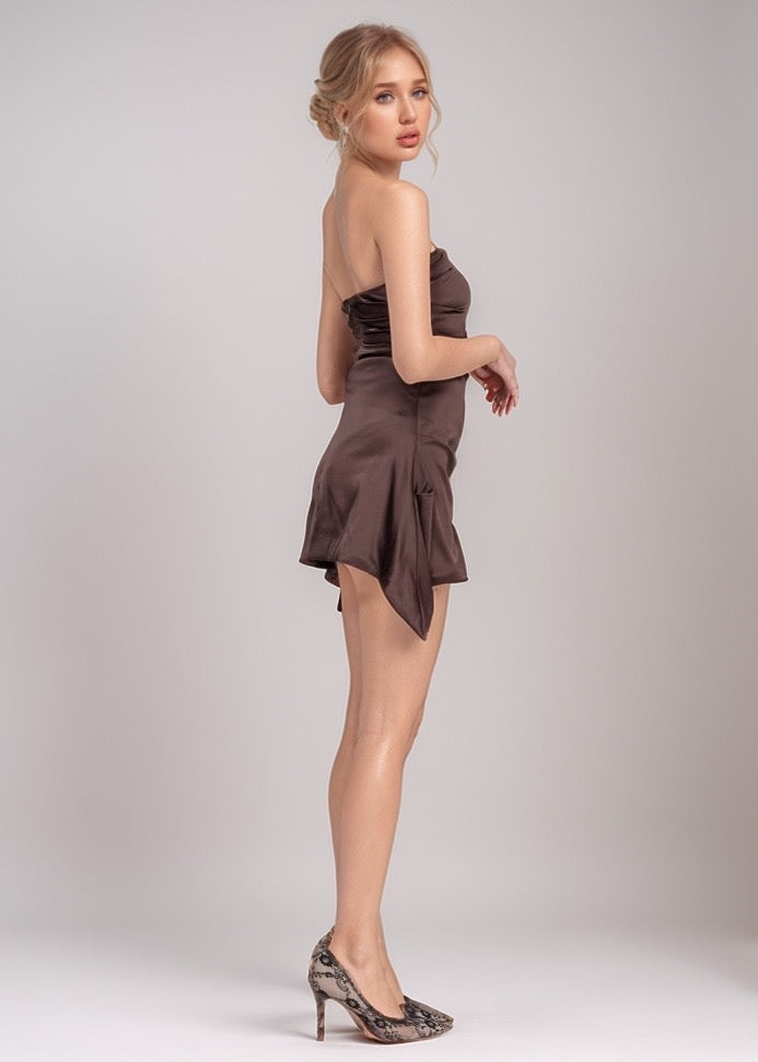 Mayra Strapless Satin Dress