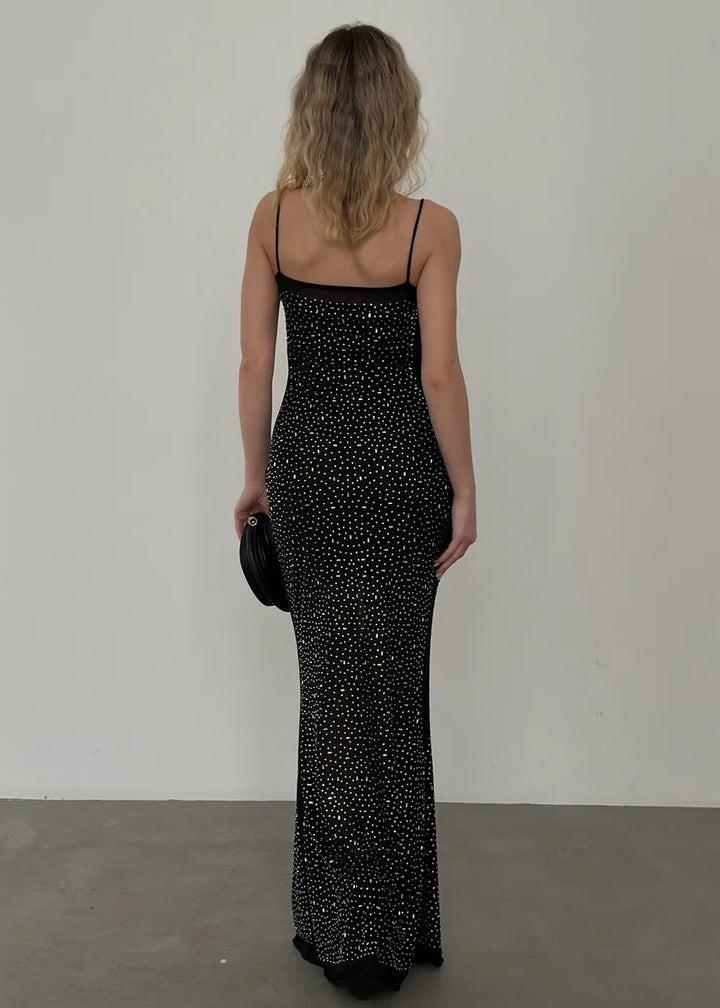 Sparkling Sequin Spaghetti Strap Maxi Dress