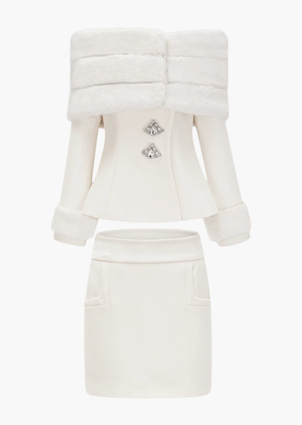 Hazel Eco-Fur Trim Two Piece Set