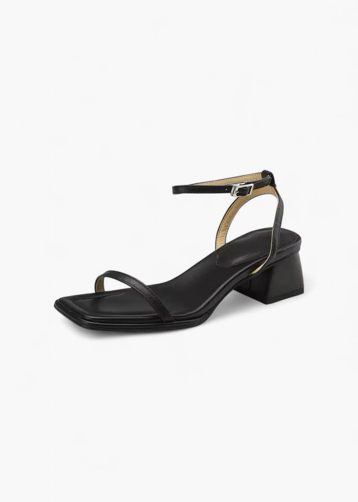 Square Mid-Heel Strap Sandals