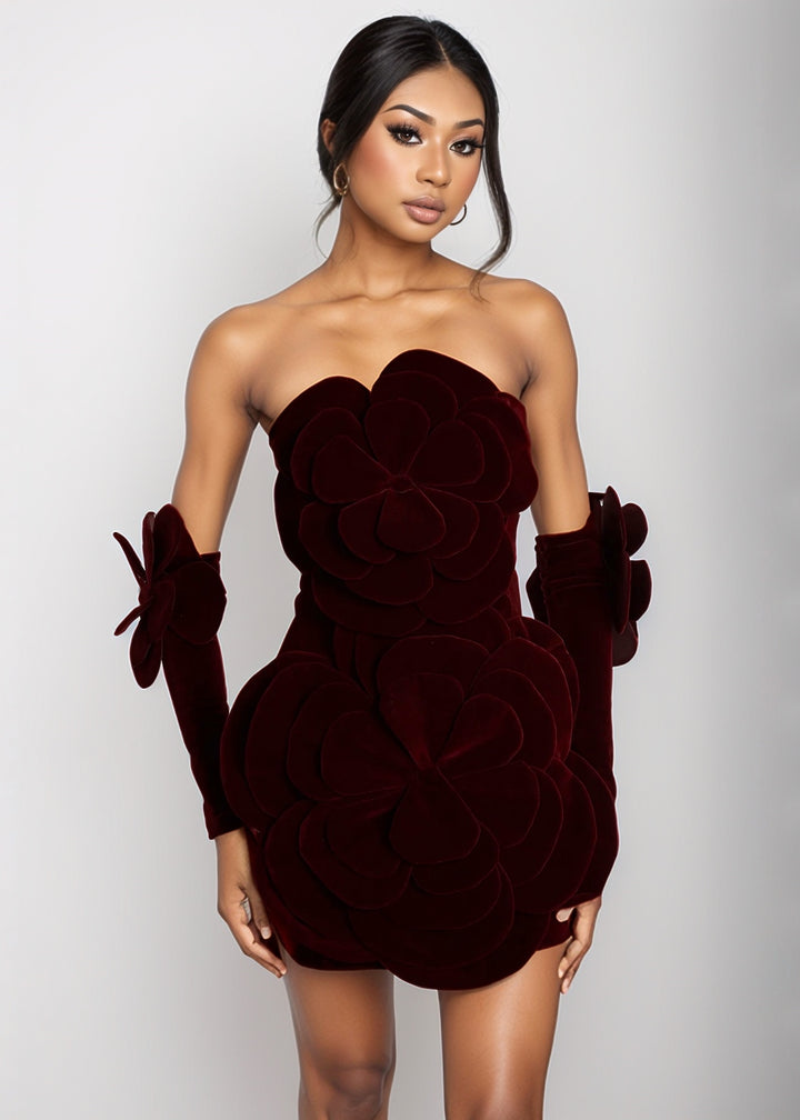 Edda Off-Shoulder Velvet Mini Dress