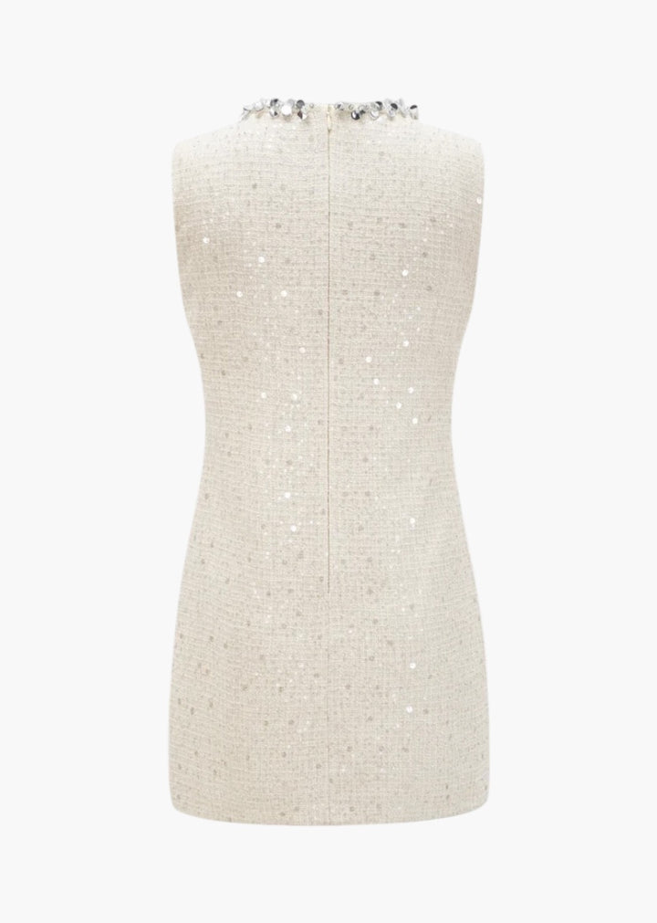 Lillian Sequin Detail Tweed Dress