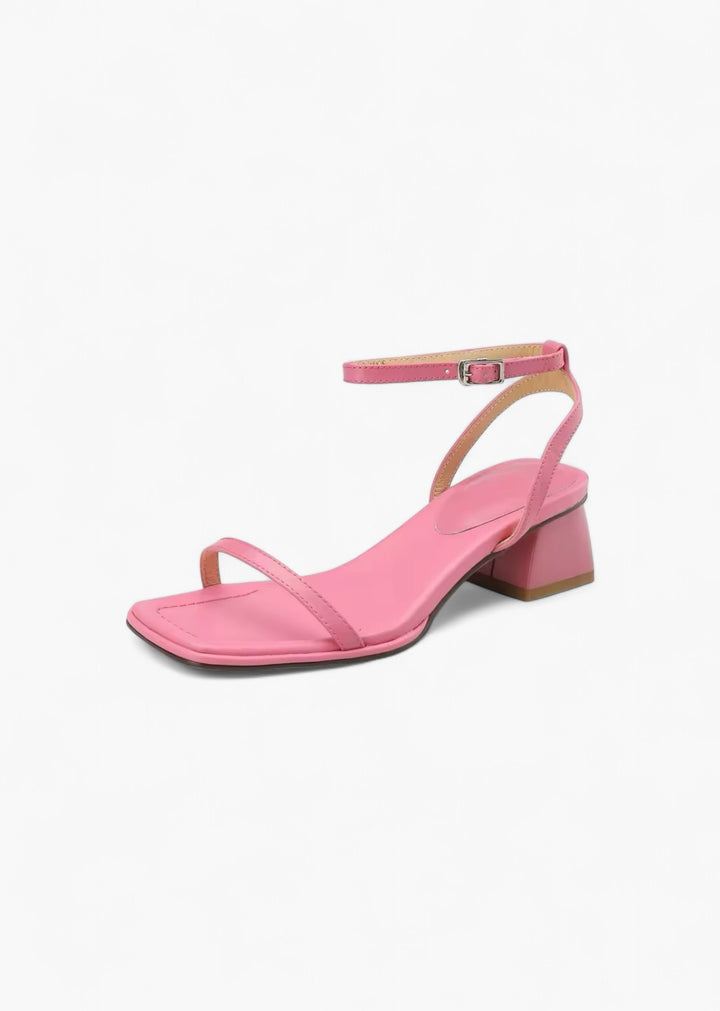 Square Mid-Heel Strap Sandals