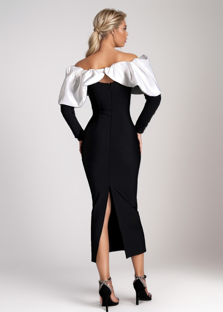 Mila Off-Shoulder Long Sleeved Maxi Dress