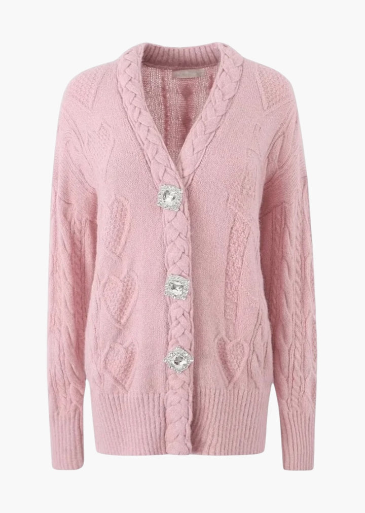 Luz Rhinestone Buttons Knitted Cardigan