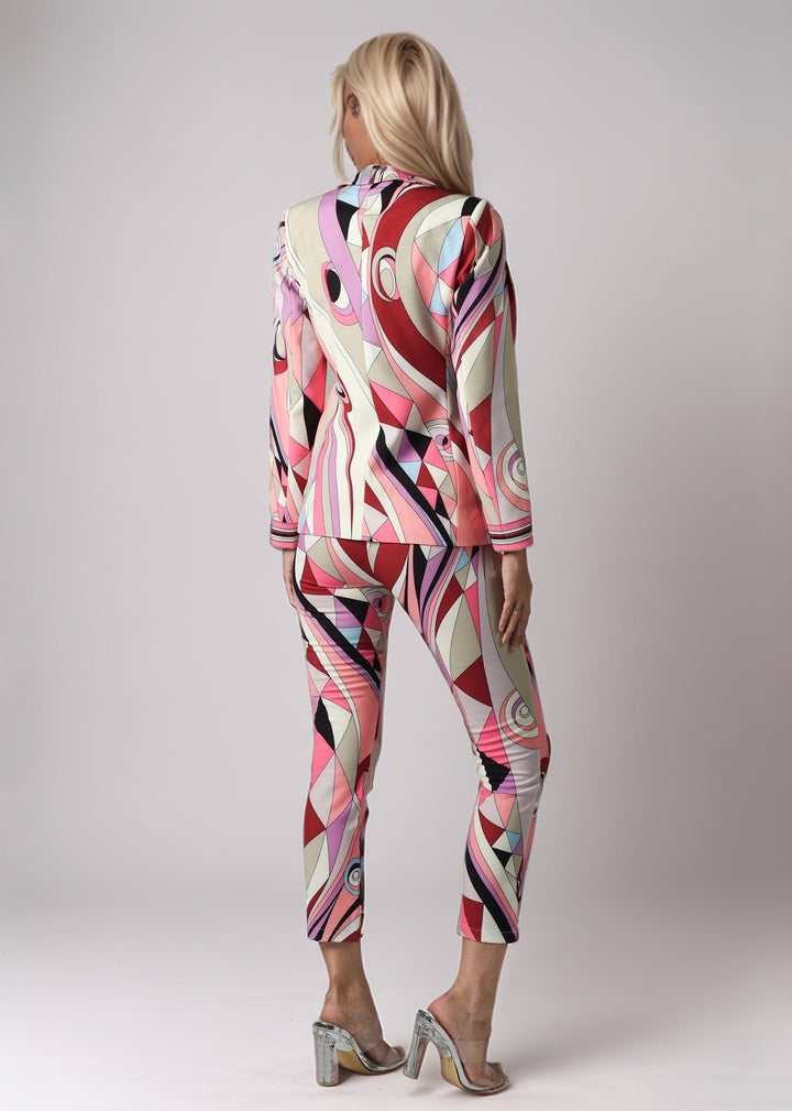 Hediye Abstract Print Pant Suit