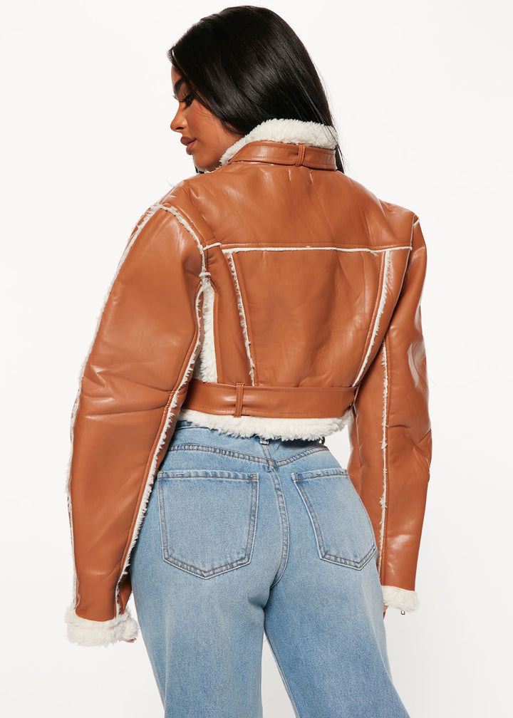 Paristera Eco-Leather Cropped Jacket