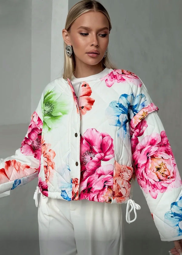 Floral Print Quilted Jacket