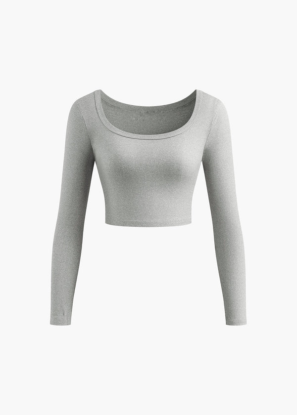 Long Sleeve Slim Fit Crop Top