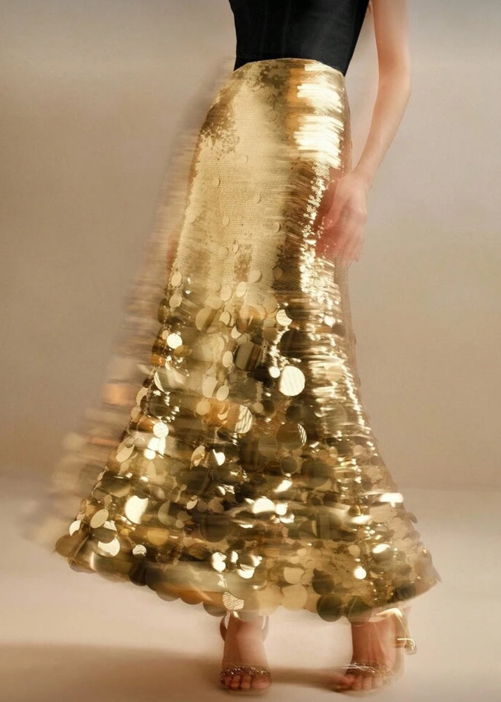 Sequin Embellishment A-Line Maxi Skirt