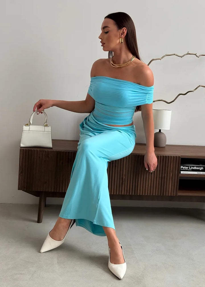 Off-Shoulder Cutout Bodycon Maxi Dress