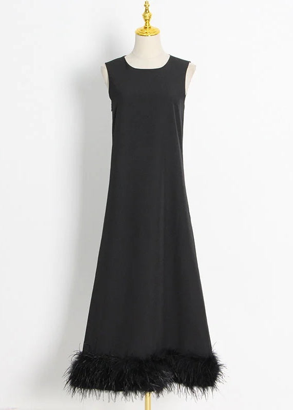 Renee Fuzzy Trim Midi Dress