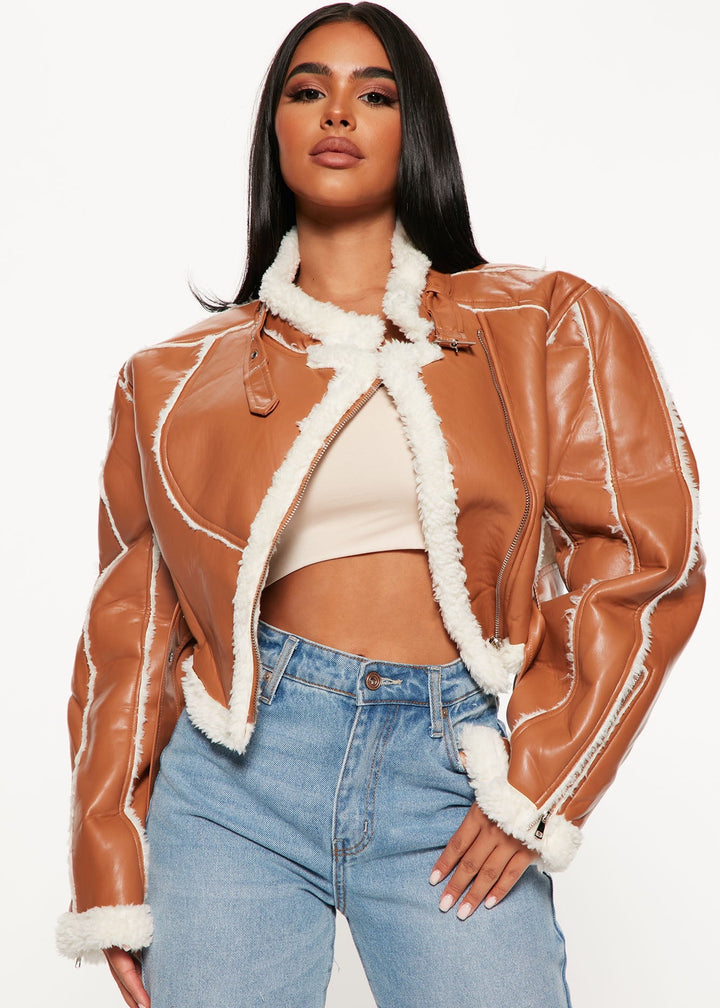 Paristera Eco-Leather Cropped Jacket